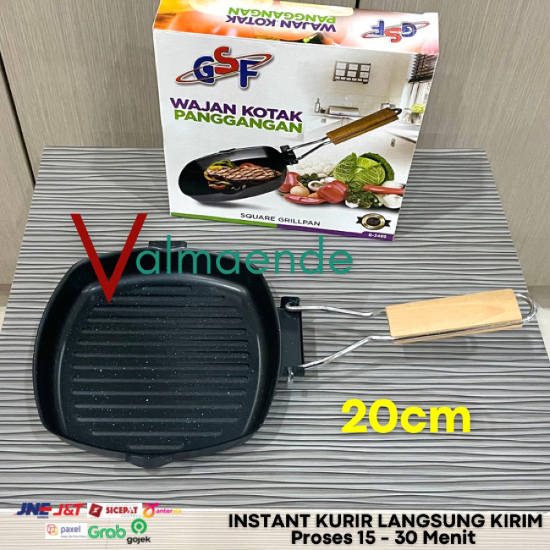 Grill Pan Anti Lengket Panggangan BBQ GSF 2602 Wajan Lipat GSF 2402 Pemanggang Kompor Gagang Tekuk Barbeque Bulgogi Teflon