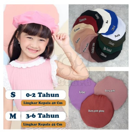topi balita lucu anak cewek / topi balita baret polos / topi balita baret scuba lucu / topi baret an