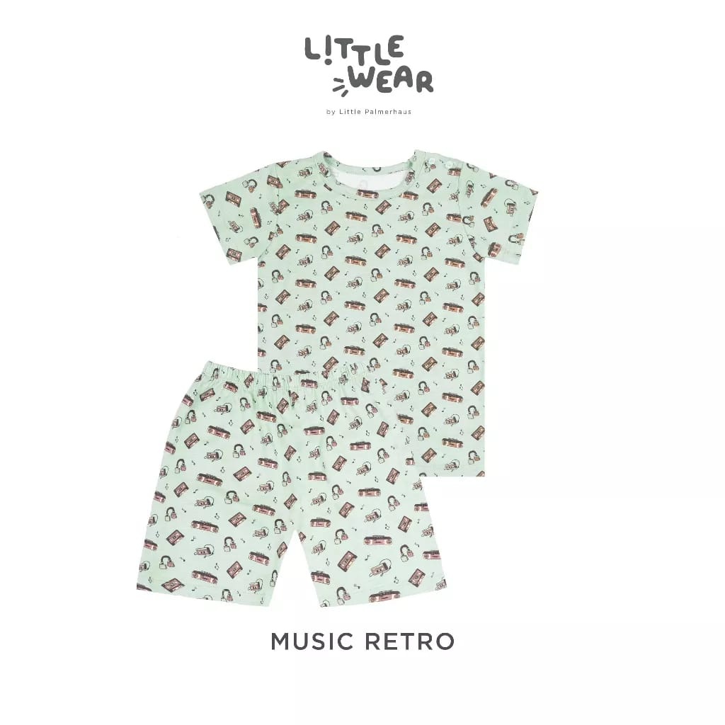 Little Palmerhaus Little Wear Shoulder Button Short Sleeve New - Setelan Baju Oblong Pendek Pendek