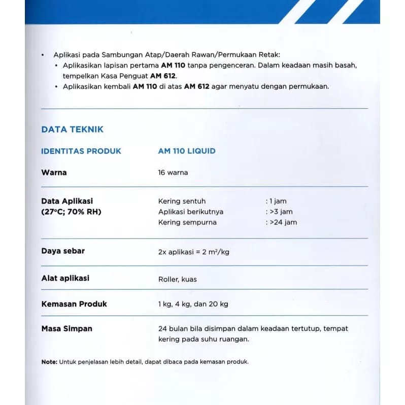 AM 110 WATERPROOFING CAT PELAPIS ANTI BOCOR / KEDAP AIR - BLUE