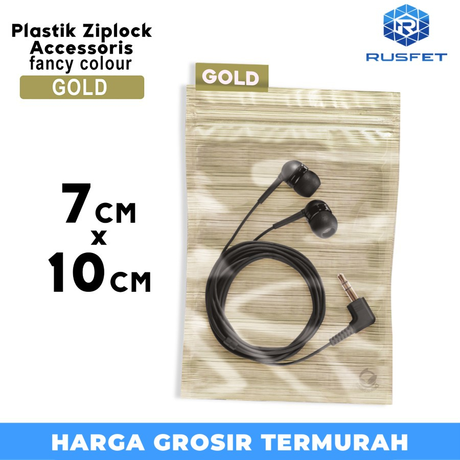 

Plastik Klip ZIPLOCK BAG 7CM x 10CM GOLD Kemasan Aksesories Delko