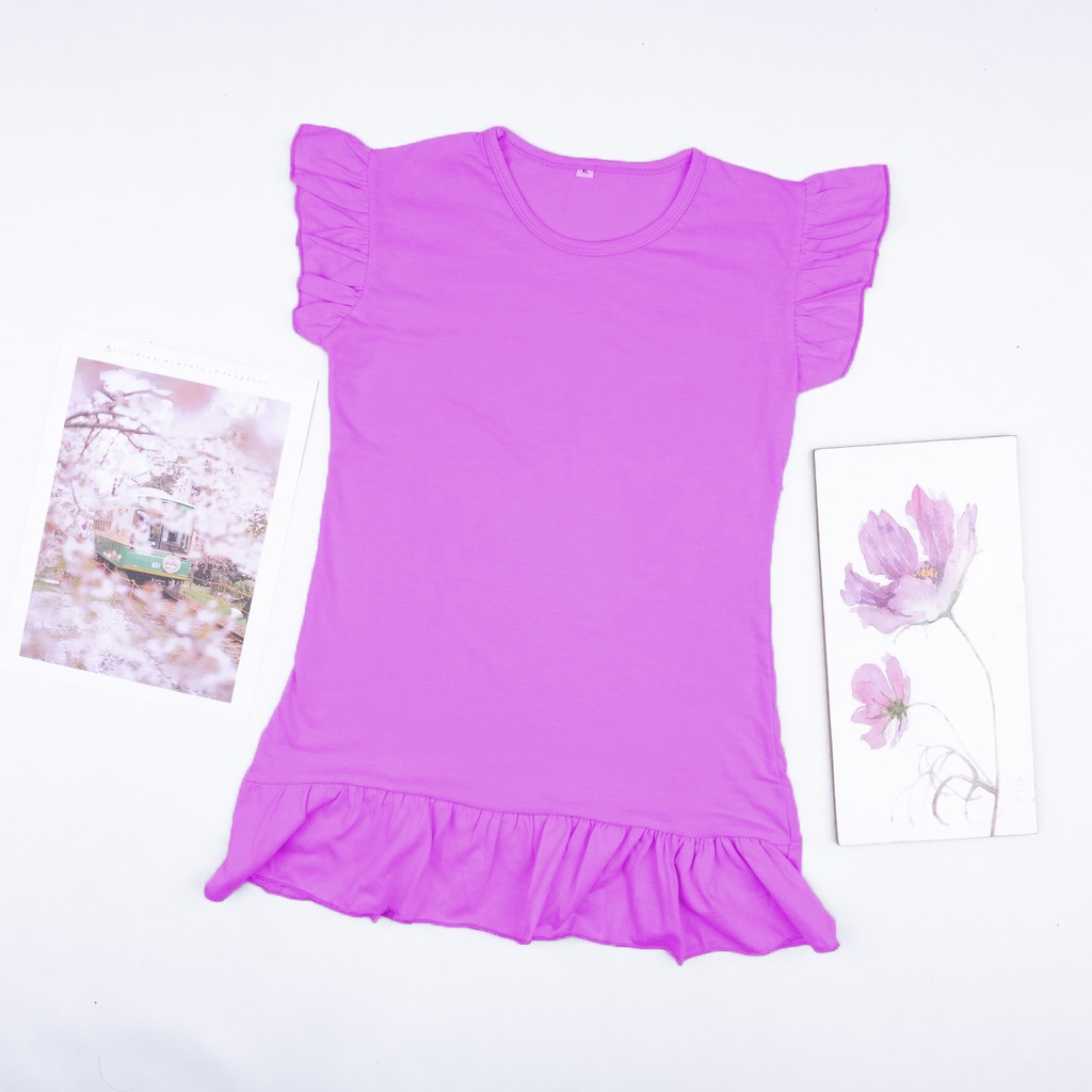 Dress Ruffle Polos Bayi dan Anak - Daster Rempel Anak Polos