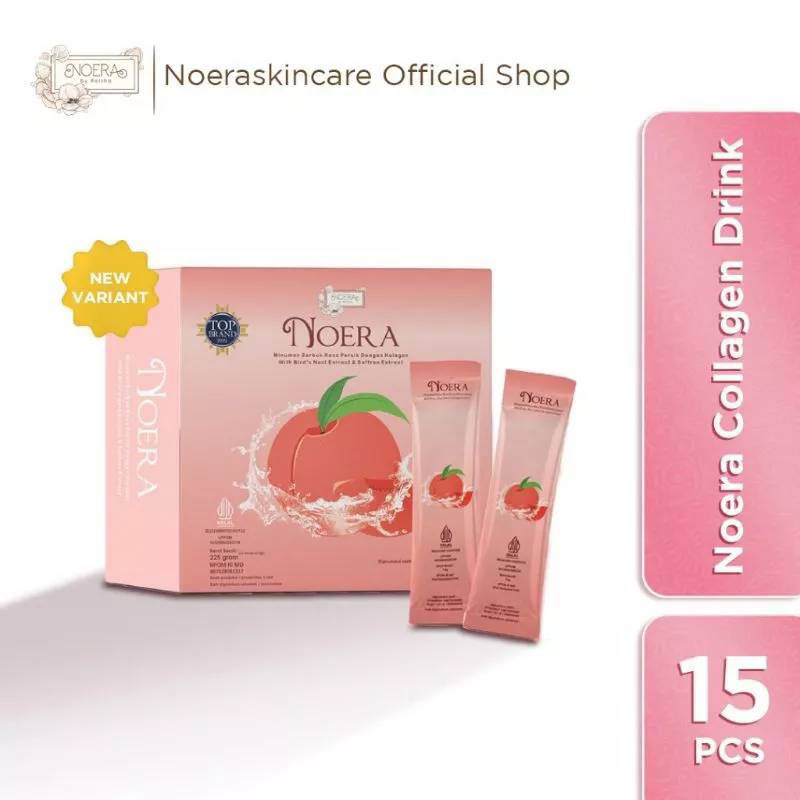 Noera collagen PEACH drink peach 1 box with birdnest and saffron extract 7 sachet 15 travel size full minuman kolagen COLLAGEN NOERA skincare