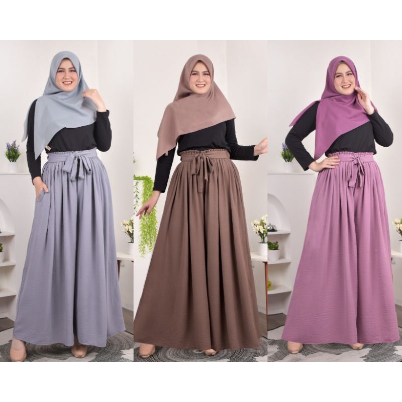 ZIGNA KULOT Panjang 100 cm || Wide Pant || Kulot Lebar || Kulot Bigsize || Kulot Mayung || Kulot Wolfis Premium || Jumbo ||