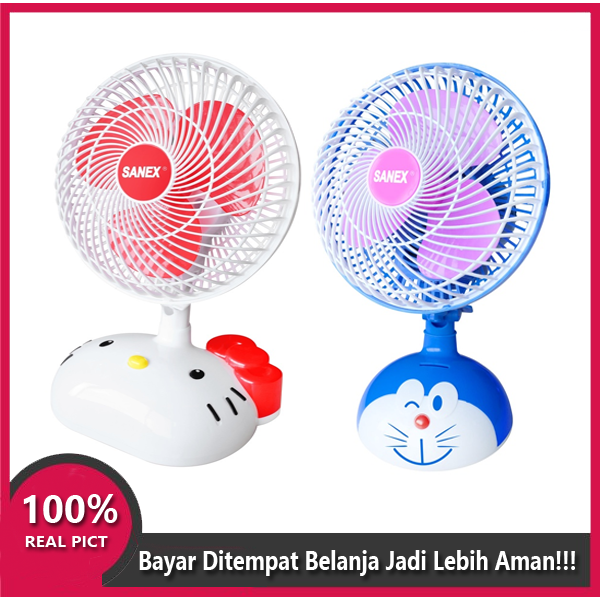 Kipas Angin Sanex FD-0882D Duduk Desk Fan Kipas Angin Meja Bisa Swing Kanan Kiri Ukuran 8 inch (20 c