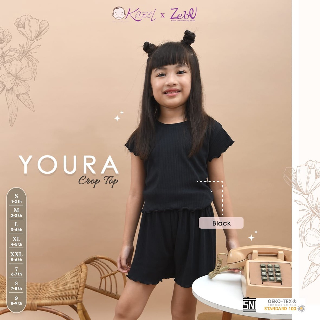 BAJU NATAL Kazel Youra 1-9 Tahun Atasan Top Baju Anak Perempuan X Zebe