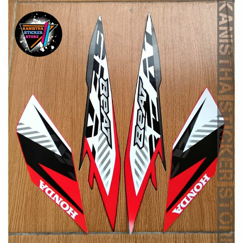 striping honda beat 2023 CBS hitam merah stiker list body motor honda beat cbs terbaik