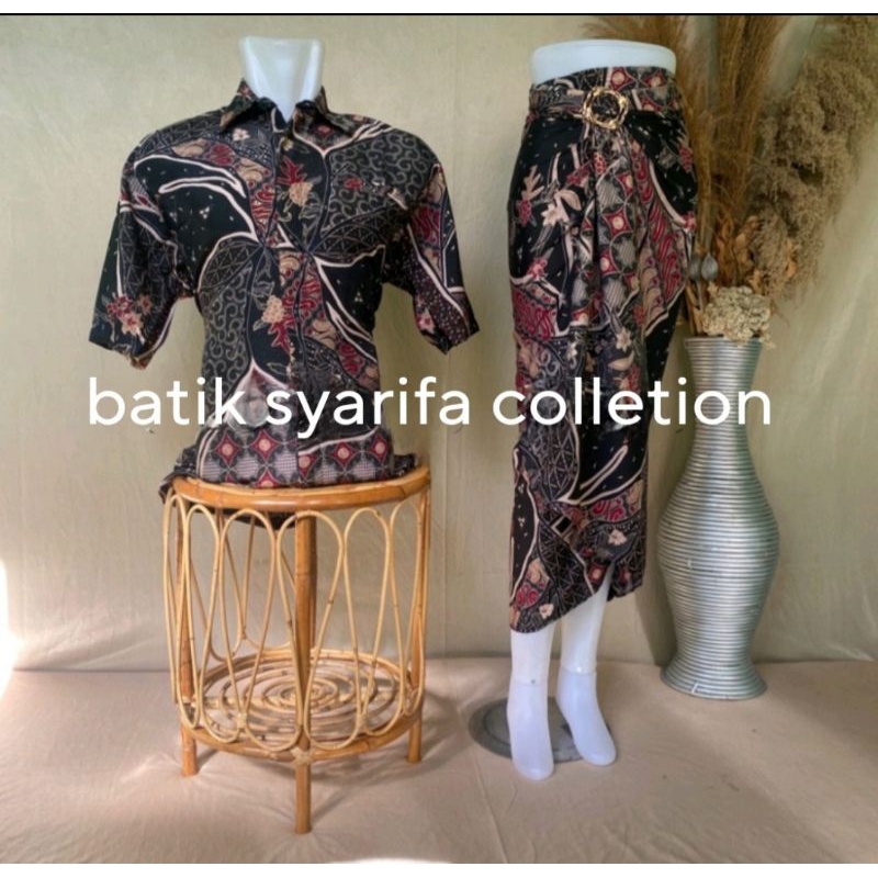 KEMEJE BATIK PENDEK // KEMEJA COUPLE // ROK LILIT COUPLE // KEMEJA BATIK COUPLE // ROK LILIT BATIK