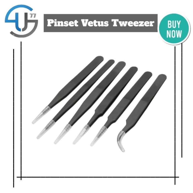 US376 Pinset Eyelash Extension Vape Koil Kapas Kecantikan Kesehatan Vetus Tweezer By Toko Haji Usman