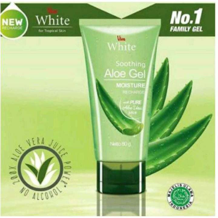 DHIOSHOPI - Viva White Soothing Aloe Gel Moisture Recharge 80g 100% Original BPOM Aloe Vera
