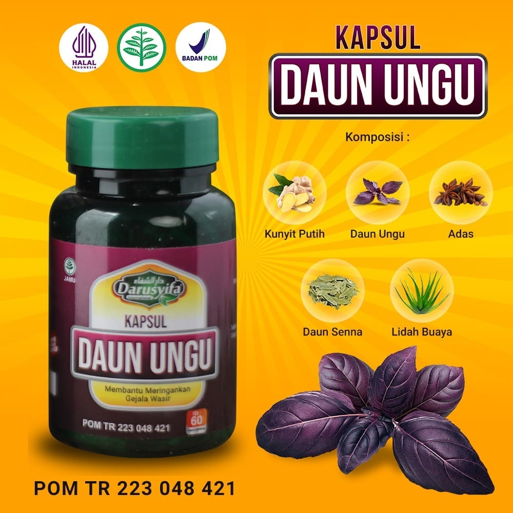 Kapsul Daun Ungu Wasir Ambeien / Kapsul Daun Ungu Darusyifa Original