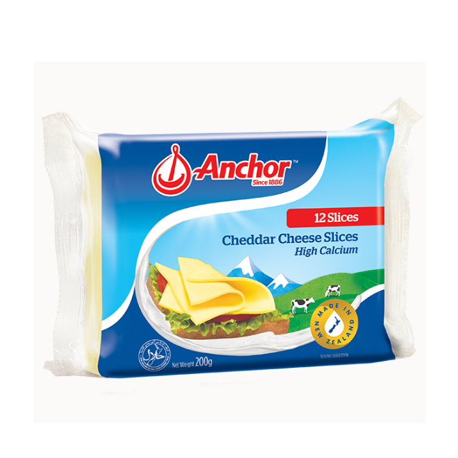 

Keju Cheddar Anchor Slice isi 12 Lembar