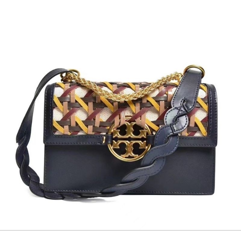 tory burch miller basket weave shoulder bag