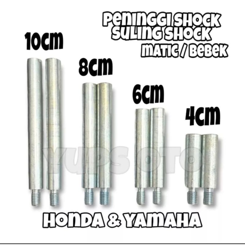 SULING SHOCK DEPAN PENINGGI SHOCK DEPAN MOTOR YAMAHA DAN HONDA SULING SHOCK MATIC DAN BEBEK MIO BEAT VARIO XEON SCOOPY SOUL DLL UKURAN 4CM 6CM 8CM 10CM UNIVERSAL