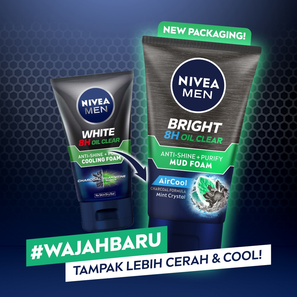 NIVEA MEN BRIGHT 8H OIL CLEAR FOAM 100ML