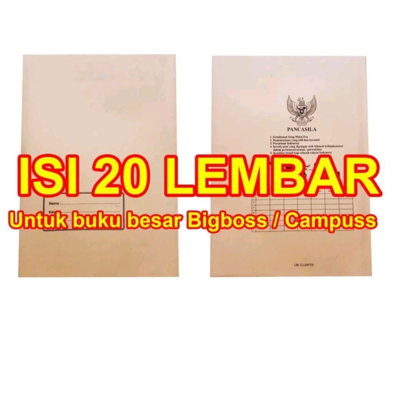 Sampul Buku Coklat Isi 20 &amp; Sampul Plastik Tebal Ukuran Kuarto Isi 10/25 Lembar