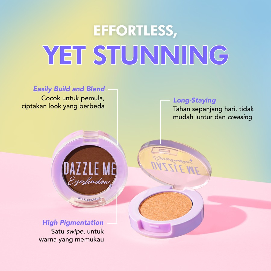 DAZZLE ME POV Eyeshadow | Long Lasting Pigmented Matte Eye Makeup 6 Colors Murah Glitter Eyeshadow BPOM