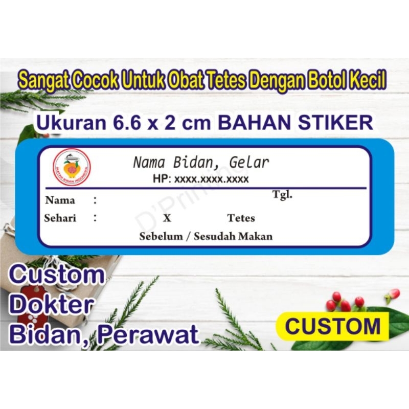 

stiker etiket obat ukuran kecil 6.6 x 2 untuk botol kecil
