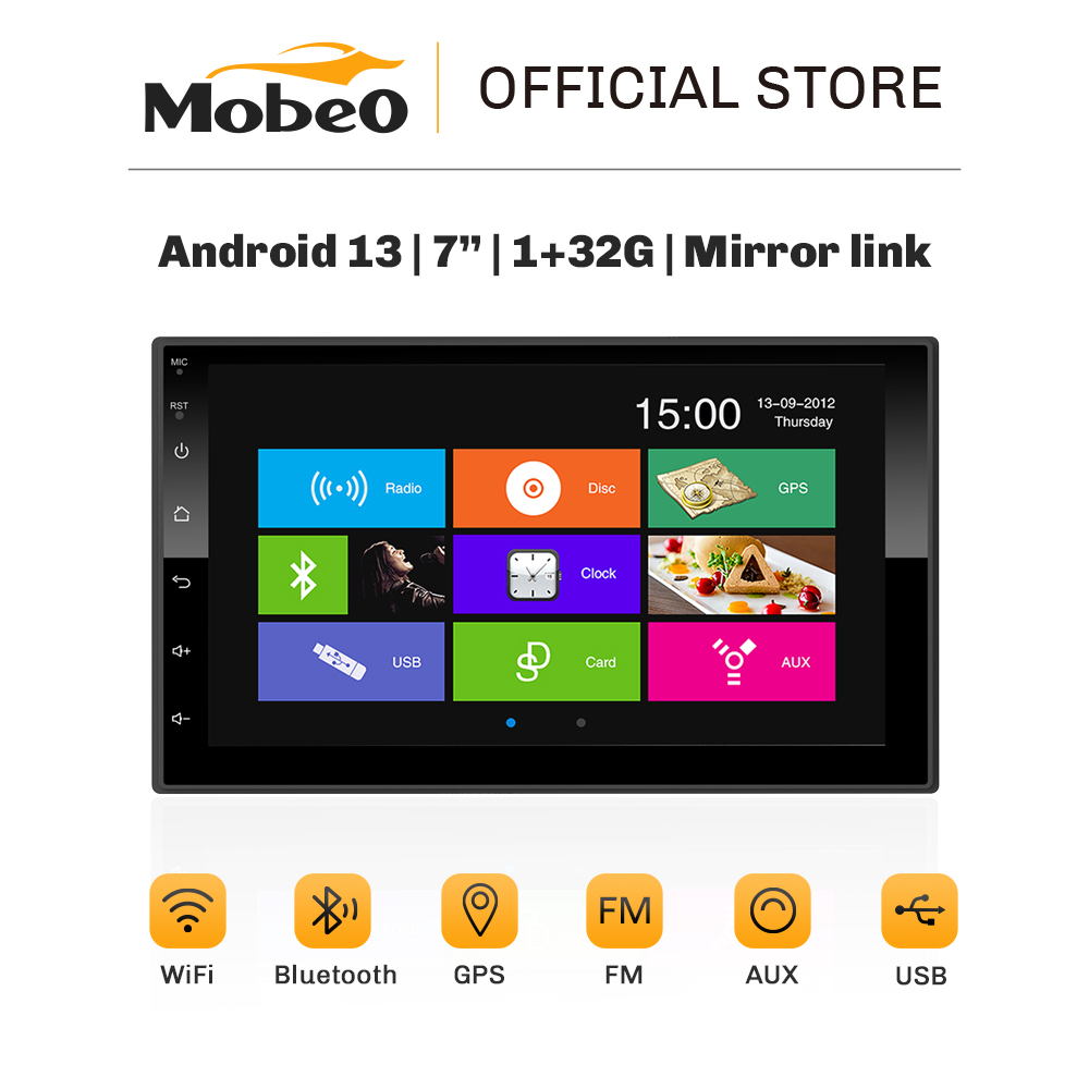 (New Product) Mobeo Head Unit MAD1 Mobil 7Inch Android 13 Double Din Support Mirorrlink/GPS/WIFI/Bluetooth/Radio/Gmaps/Support Dashcam