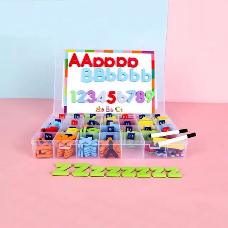 magnet letters 256 pcs terlengkap huruf &amp; angka terbaru / eva foam movable alphabet magnets letter / media belajar anak terlengkap magnet letters 234 &amp; 256 pcs / eva foam movable alphabet magnets letter