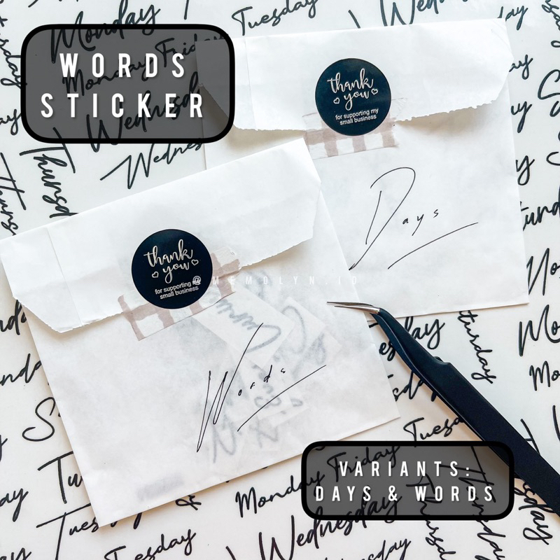 

words and days sticker journaling 21pcs transparent cut out