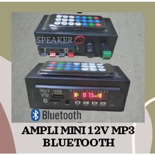 Murah ampli mini 12v mp3 bluetooth USB FM amplifier rakitan 12 volt stereo