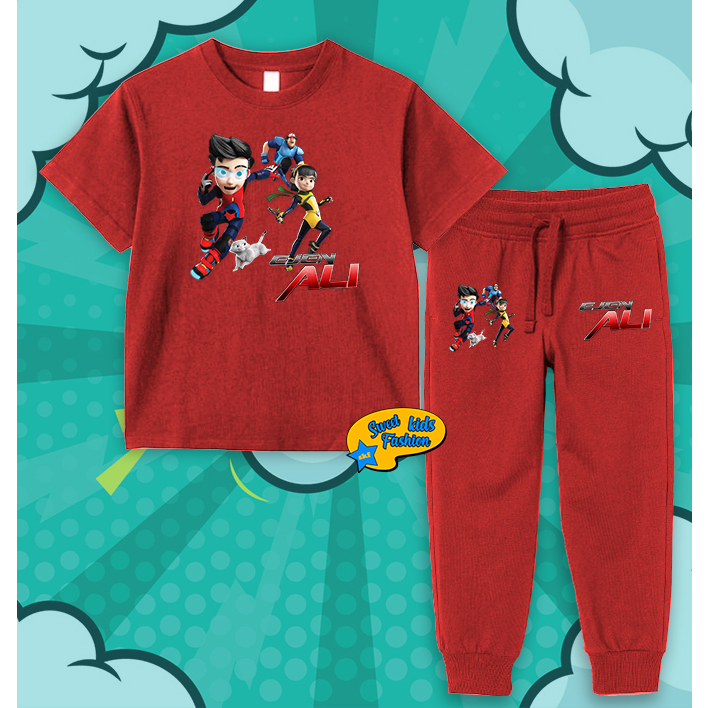 Setelan Anak Ejen Ali Jogger Kaos Anak Ejen Ali Set