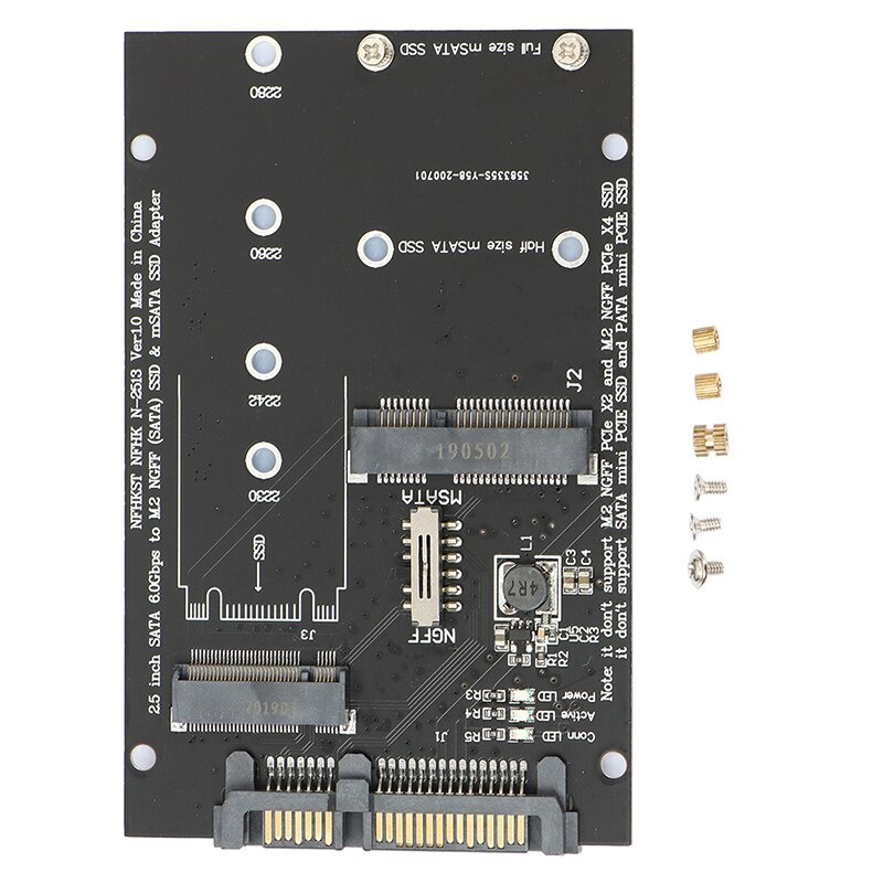 NFHK Adaptor Konventer M.2 NGFF SSD to SATA III 2.5 Inch - N-2513 - Black