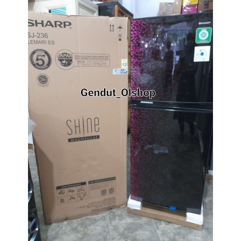 (Khusus Wilayah Kota Palembang) Lemari Es 2 Pintu SHARP/KULKAS 2 PINTU SHARP SJ-236MG-GR, Kulkas Sha