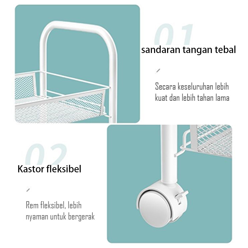 COD-RAK TROLI JARING 3 TINGKAT / RAK PENYIMPANAN / RAK SERBAGUNA TERMURAH (V3B1)