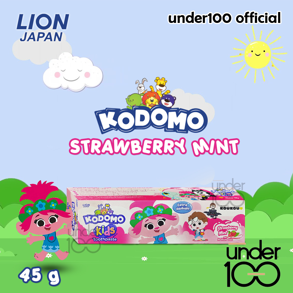 ❤ Under100 ❤ KODOMO Kids Toothpaste Edisi Koukou Strawberry Mint | Orange Mint | 45g Pasta Gigi | BPOM