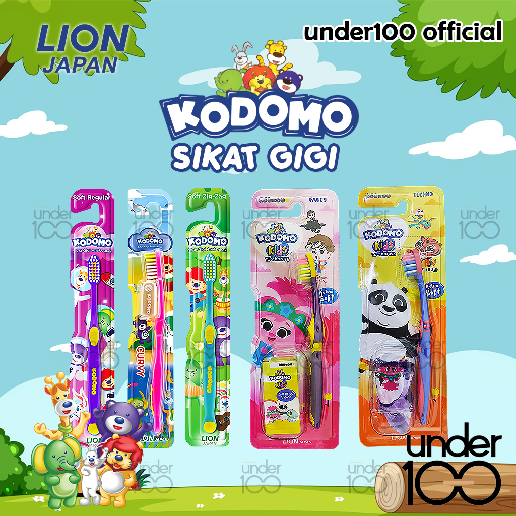 ❤ UNDER100 ❤ Kodomo Toothbrush | Sikat Gigi | Curvy | Soft Regular | Soft Zig-Zag | Fancy | Techno | Extra Soft | Extra Hadiah