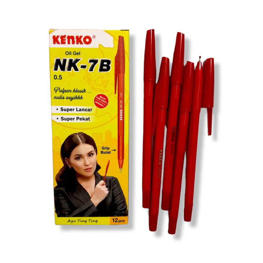 

KENKO Pulpen NK-7B Oil Gel 0.5mm Merah - Per Lusin