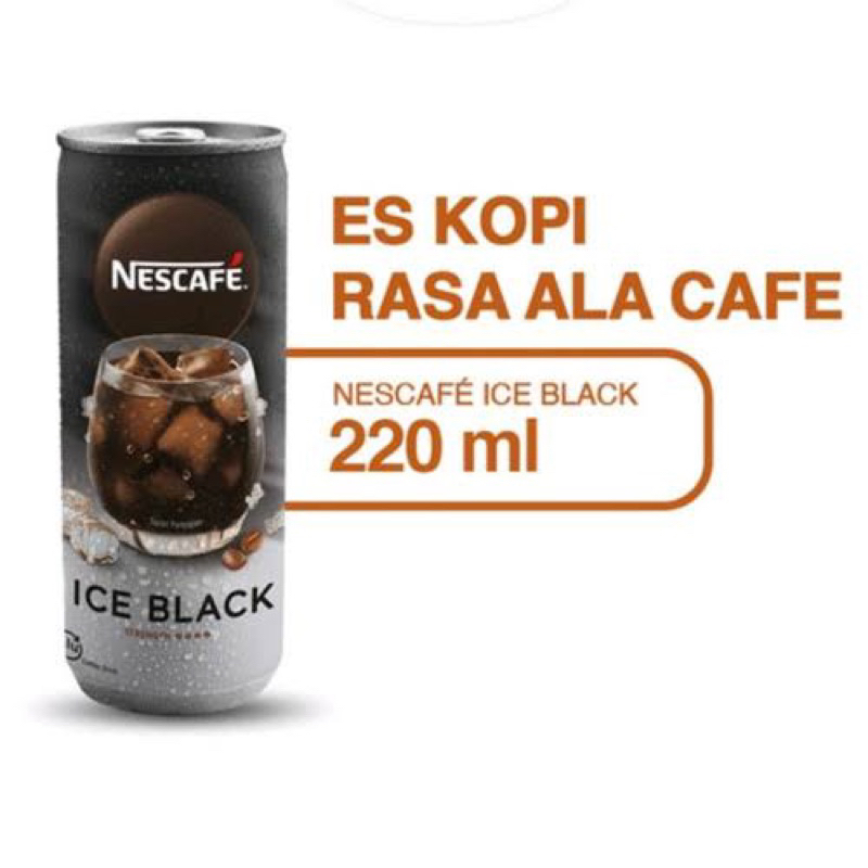 Nescafe Ice Black 220Ml Kopi Kaleng / Can 1 Dus Karton isi 24 pcs