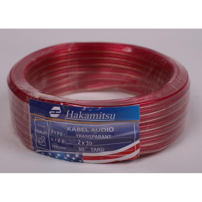 Kabel Listrik Transparan 2x30, 2x50, 2x80 30Yard/Kabel Audio/30Meter