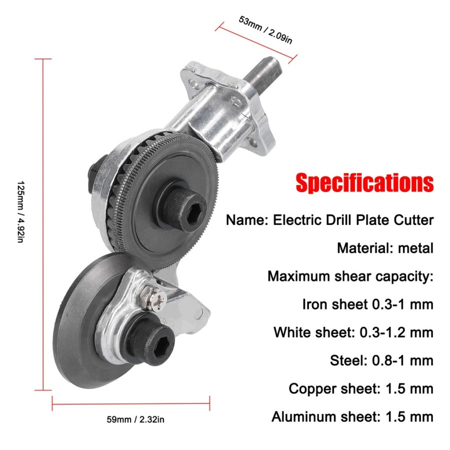 Alat Potong Plat Besi Drill Nibler Cutter 360 Derajat Pemotong Baja Metal Nibbler Cutter Saw Tool