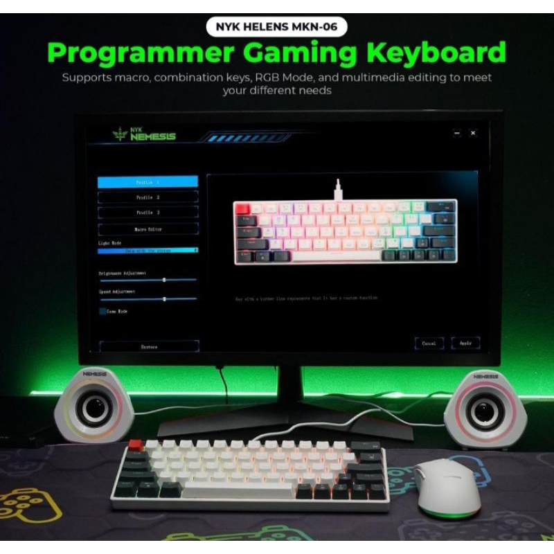 Keyboard usb Gaming Mechanical 63 Keys Removable HELENS MKN-06*