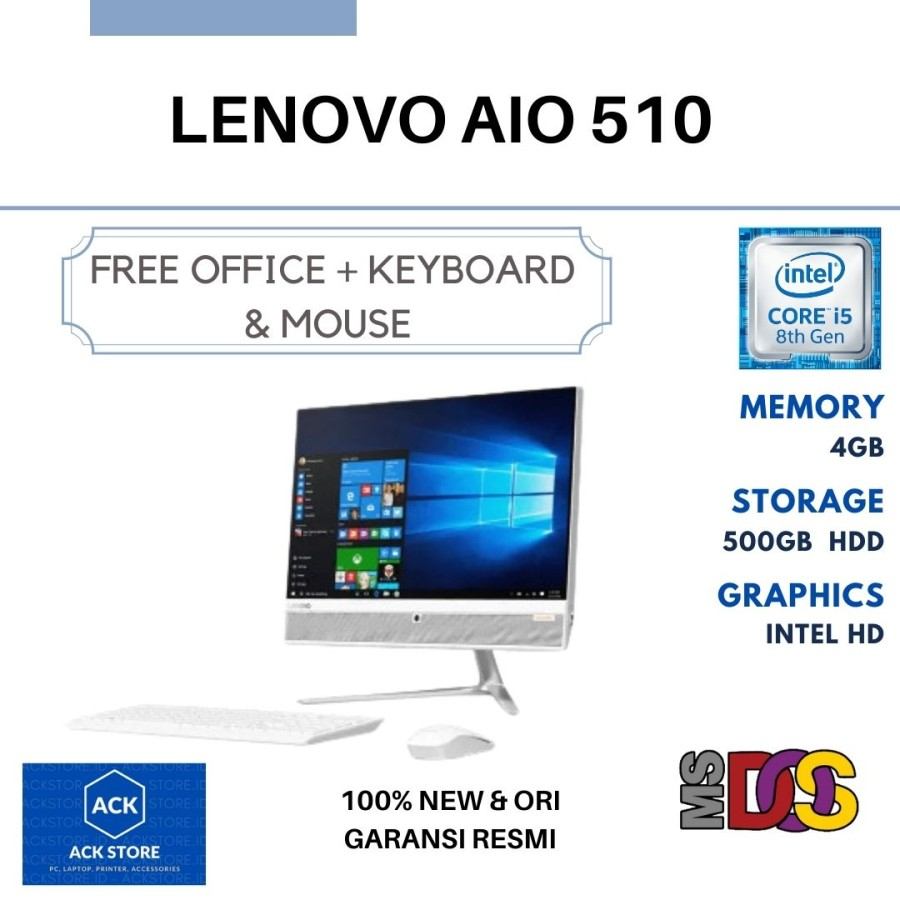 LENOVO 510-22ISH F0ID DESKTOP PC CORE I3 4GB 500GB DOS