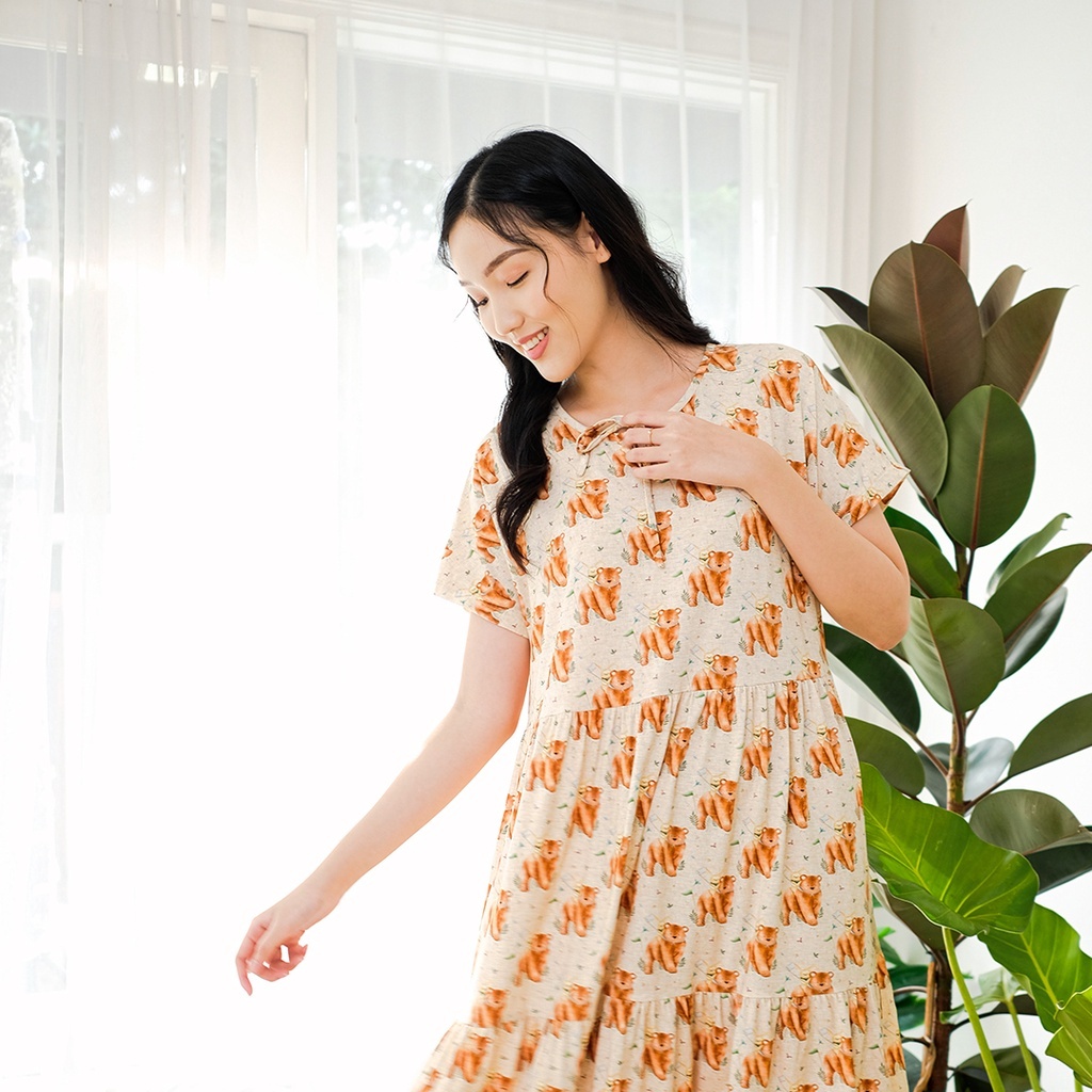 Cielyn - Dress Ruffle -  TENCEL™ Modal - Forest Series - Dress Wanita Dewasa Set