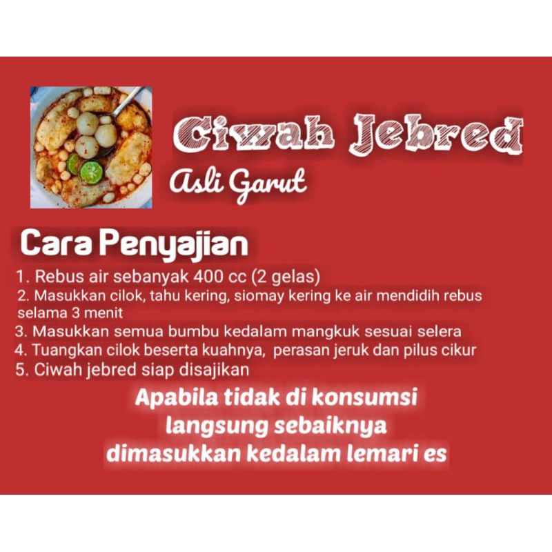 

CIWAH/CILOK KUAH/BACIL/BASO CILOK/INSTAN