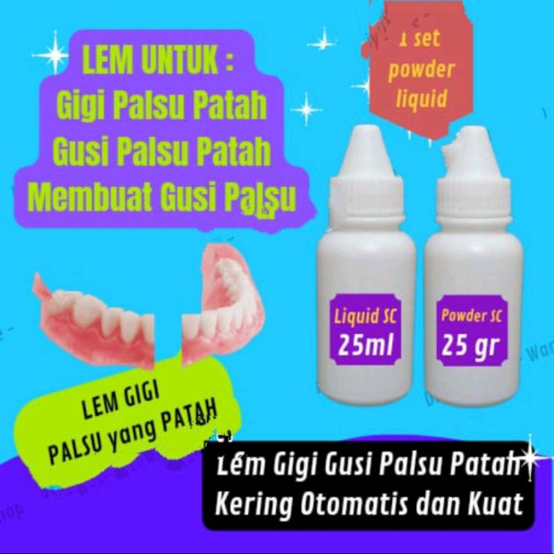 Lem Gigi Palsu Gusi Palsu Yang patah Otomatis Kering Dan Kuat Lem Untuk Sambung Gusi Gigi palsu Yang