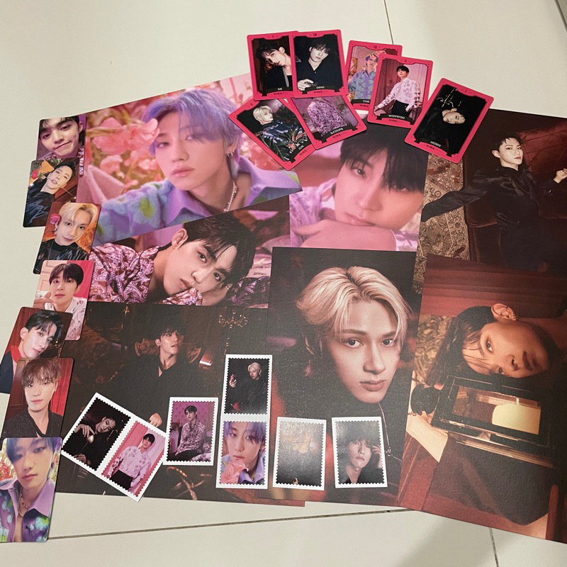 seventeen season greetings 2023 photocard set scoups jun hoshi wonwoo the8 dk dino