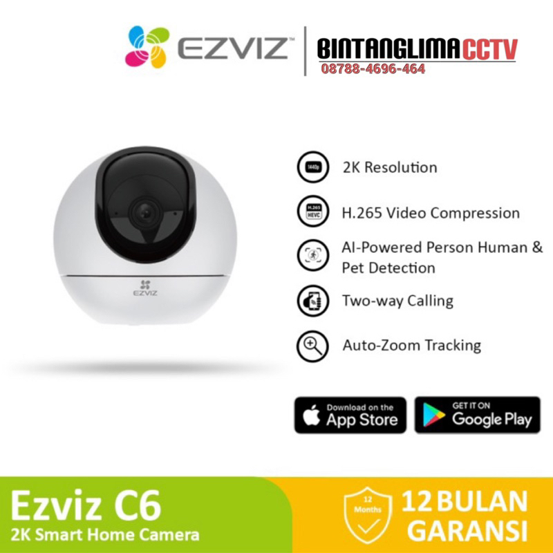 IP CAMER EZVIZ C6 4MP 2k SMART IP CAM PAN TILT SMART ZOOM TRACKING