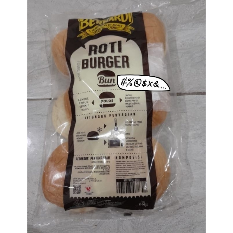 Bernardi roti burger isi 6 300gr