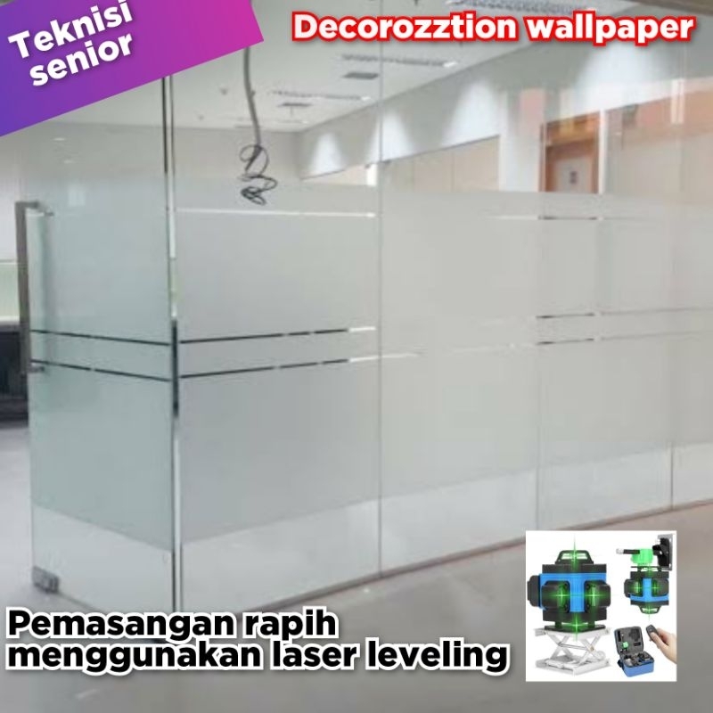 Pasang stiker sandblast murah - jasa pasang stiker