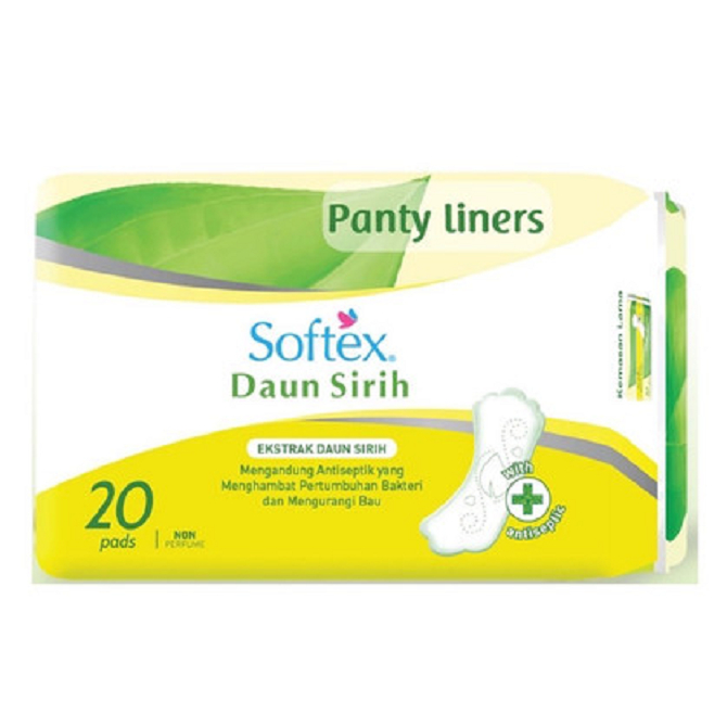 Pantyliner Softex Daun Sirih I Daun Sirih + Extract Green Tea | Natural Cool