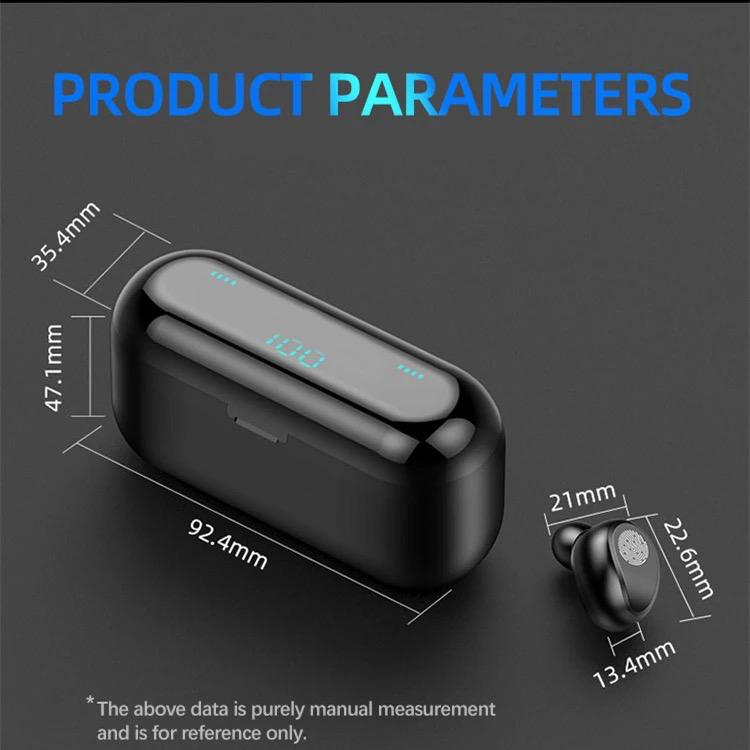 (NC) F9 True Wireless Headphone Nirkabel Baru TWS Earphone Bluetooth Kontrol Sentuh Headset Olahraga Stereo Earbud untuk Ponsel IOS Android