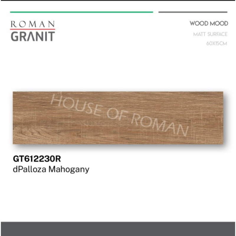 Granit Roman dPozlana Mahogani/Granit Lantai Motif Kayu 15x60/Lantai Kayu Vynil/Roman Granit/dPalloza Pine 15x60