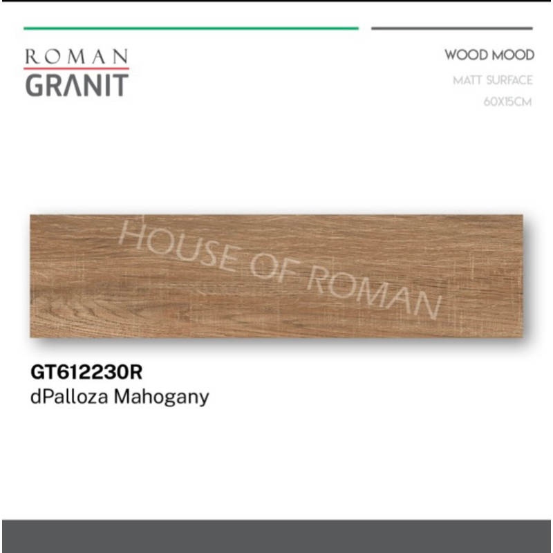 Granit Roman dPozlana Mahogani/Granit Lantai Motif Kayu 15x60/Lantai Kayu Vynil/Roman Granit/dPalloz