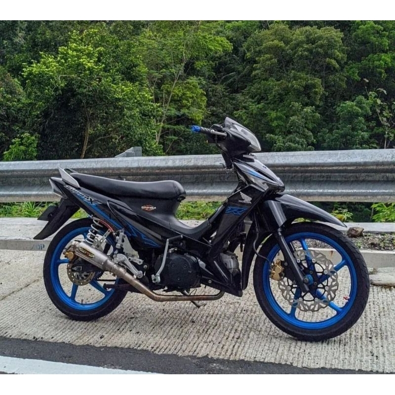 (BISA COD) Striping Supra X 2018 Hitam Biru Sticker Lis Body Motor Honda Supra X 125 FI 2018 BIRU